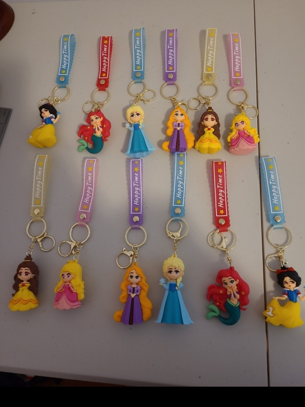 Kids Princess Character Keychain Set - Assorted Colors